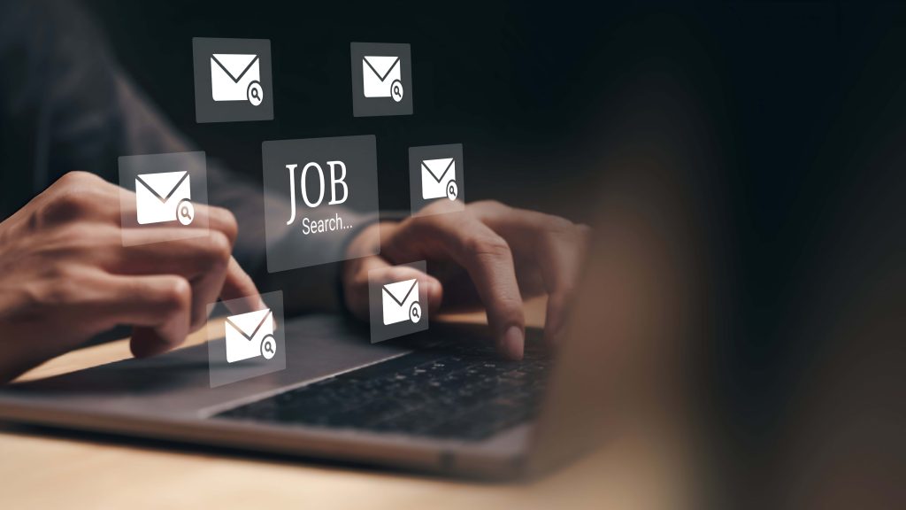  Side-by-side comparison of mobile-responsive job application template on smartphone and desktop computer
