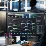 International team analyzing cross-cultural categorical data on digital dashboard with multilingual survey interface